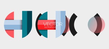 Soyut arkaplan, geometrik asgari yuvarlak şekiller ve dairelerin bileşimi