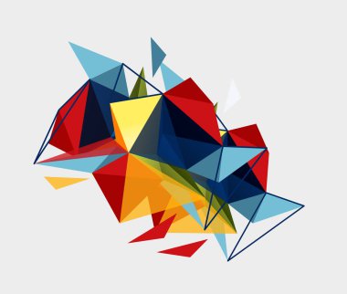 Üçgen mozaik bileşimi geometrik soyut arkaplan, dinamik ve yapılandırılmış görsel deneyim