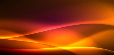 Neon ışıklarının ruhani parıltısında dinamik dalgalar. Hareket akışkanlığı ile neonun ışıl ışıl cazibesini birleştiren kavram, hem canlılığı hem de gelecekteki karmaşıklığı somutlaştıran büyüleyici arka plan.