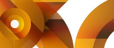 Geometrik füzyon - üçgenlerin soyut harmonisi ve minimalist arkaplan tasarımında daireler. Duvar kağıdı, afiş, arkaplan, iniş sayfası, duvar sanatı, davetiye, baskı için şekil ve satır tasarımı