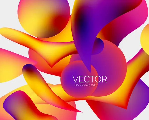 Vector Abstract Glowing Shapes Background — Stock Vector