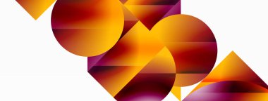 Serene gradyan şablonu. Çemberler ve üçgenler minimalist mükemmellikte karışıyor. Biçim ve renklerin nazik bir şekilde birleşmesi dengeli ama büyüleyici bir zemin oluşturur, modern karmaşıklığı somutlaştırır.