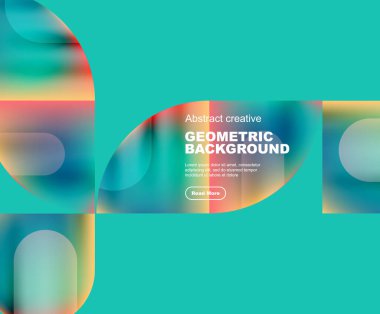 Yuvarlak üçgen ve yuvarlak kare geometrik arkaplan