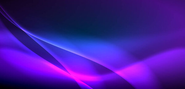 Dynamic waves in ethereal glow of neon lights. Concept merges fluidity of motion with vibrant allure of neon, crafting entrancing backdrop that embodies both vitality and futuristic sophistication