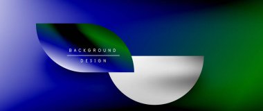 Posterler, kapaklar, afişler, broşürler, web siteleri için parlak renk çemberi ve yuvarlak element minimal geometrik soyut arkaplan