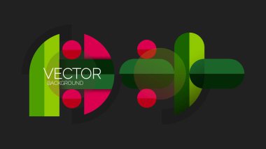 Soyut arkaplan, geometrik asgari yuvarlak şekiller ve dairelerin bileşimi