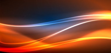 Neon ışıklarının ruhani parıltısında dinamik dalgalar. Hareket akışkanlığı ile neonun ışıl ışıl cazibesini birleştiren kavram, hem canlılığı hem de gelecekteki karmaşıklığı somutlaştıran büyüleyici arka plan.