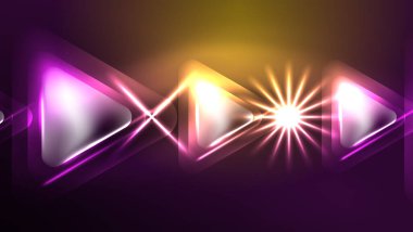 Karanlıkta ışık efektli tekno neon üçgenler