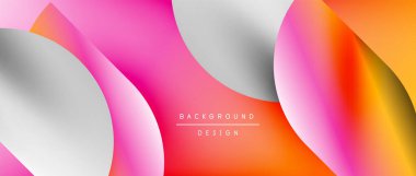 Posterler, kapaklar, afişler, broşürler, web siteleri için parlak renk çemberi ve yuvarlak element minimal geometrik soyut arkaplan