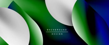 Posterler, kapaklar, afişler, broşürler, web siteleri için parlak renk çemberi ve yuvarlak element minimal geometrik soyut arkaplan