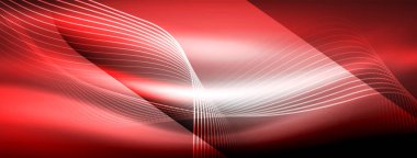 Parlayan neon dalga soyut arkaplan - canlı, ışıltılı dalgalar büyüleyici ve heyecan verici bir ekran içinde titreşiyor