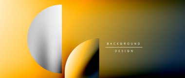 Daireler ve eğimli yuvarlak şekiller. Asgari soyut arkaplan, yuvarlak geometrik şekiller, temiz ve yapılandırılmış tasarım