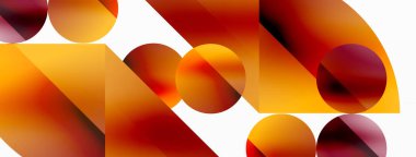 Vektör arkaplanı. Minimalist geometrik arkaplan daireler ve şekillerle süslenmiş. Dijital tasarımlar, sunumlar, web sitesi afişleri, sosyal medya paylaşımları için yaratıcılığı davet eden soyut sanat