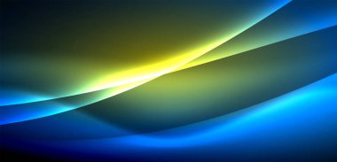 Neon ışıklarının ruhani parıltısında dinamik dalgalar. Hareket akışkanlığı ile neonun ışıl ışıl cazibesini birleştiren kavram, hem canlılığı hem de gelecekteki karmaşıklığı somutlaştıran büyüleyici arka plan.