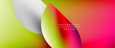 Posterler, kapaklar, afişler, broşürler, web siteleri için parlak renk çemberi ve yuvarlak element minimal geometrik soyut arkaplan
