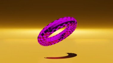 Tek dönen halka veya daire 3d animasyon hareket grafikleri