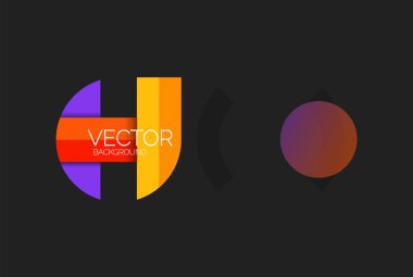 Soyut arkaplan, geometrik asgari yuvarlak şekiller ve dairelerin bileşimi