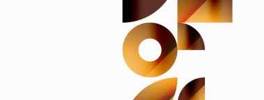 Vektör arkaplanı. Minimalist geometrik arkaplan daireler ve şekillerle süslenmiş. Dijital tasarımlar, sunumlar, web sitesi afişleri, sosyal medya paylaşımları için yaratıcılığı davet eden soyut sanat