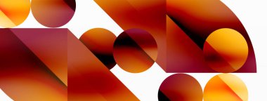 Vektör arkaplanı. Minimalist geometrik arkaplan daireler ve şekillerle süslenmiş. Dijital tasarımlar, sunumlar, web sitesi afişleri, sosyal medya paylaşımları için yaratıcılığı davet eden soyut sanat