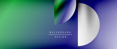 Posterler, kapaklar, afişler, broşürler, web siteleri için parlak renk çemberi ve yuvarlak element minimal geometrik soyut arkaplan