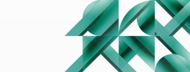 Canlı eğimli üçgenler ve beyaz üzerinde daireler. Dijital tasarımlar, sunumlar, web sitesi afişleri, sosyal medya paylaşımları için şekillerin büyüleyici birleşimi