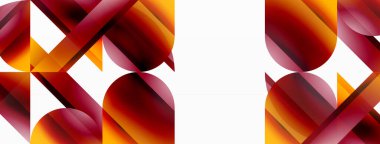 Gradyan renk üçgenleri ve beyaz daireler. Dinamik karışım büyüleyici görsel etki yaratıyor. Dijital tasarımlar, sunumlar, web sitesi afişleri, sosyal medya paylaşımları için geometrik arkaplan