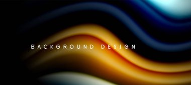 Siyah üzerine gökkuşağı renk dalgası çizgileri. Posterler, kapaklar, afişler, broşürler, web siteleri için tekno veya iş soyut arka plan