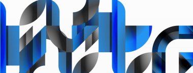 Dijital tasarımlar, sunumlar, web sitesi afişleri, sosyal medya paylaşımları için çok yönlülük ve görsel cazibe sağlayan, minimalist soyut tuval üzerinde geometrik biçimlerin Amalgamatasyonu