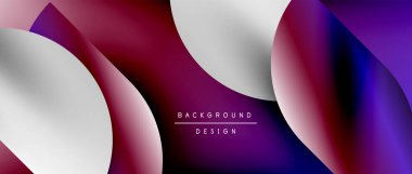 Posterler, kapaklar, afişler, broşürler, web siteleri için parlak renk çemberi ve yuvarlak element minimal geometrik soyut arkaplan