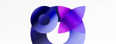 Eğimli soyut yuvarlak geometrik şekiller. Yaratıcı teknoloji, dijital sanat, sosyal iletişim ve modern bilim kavramı. Posterler, kapaklar, afişler, broşürler ve web siteleri için ideal