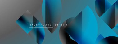 Üçgenler, çizgiler ve yuvarlak şekiller - dinamik geometrik soyut arkaplan. Duvar kağıdı, afiş, arkaplan, iniş sayfası, duvar sanatı, davetiye, baskılar için görsel senfoni