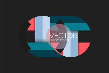 Soyut arkaplan, geometrik asgari yuvarlak şekiller ve dairelerin bileşimi