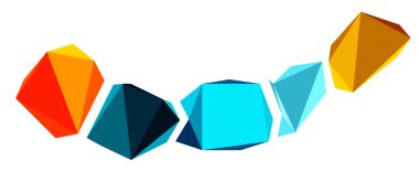 Soyut düşük polyester taş tasarımı. Geometrik 3d vektör tasarım ögesi