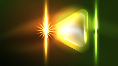 Dijital Neon Soyut Arkaplan, Üçgenler ve Işıklar Geometrik Tasarım Şablonu