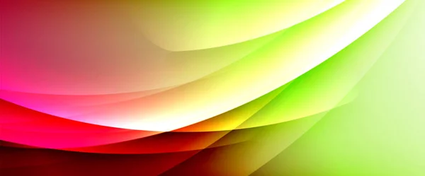 Dynamic Flowing Waves Gradient Color Background Vector Illustration Wallpaper Banner — Stock Vector