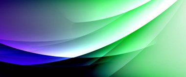 Değişken renk arkaplanındaki dinamik dalgalar. Duvar kağıdı, bayrak, arkaplan, kart, kitap illüstrasyonu için vektör illüstrasyonu, iniş sayfası