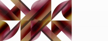 Canlı eğimli üçgenler ve beyaz üzerinde daireler. Dijital tasarımlar, sunumlar, web sitesi afişleri, sosyal medya paylaşımları için şekillerin büyüleyici birleşimi