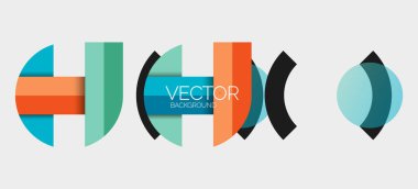 Soyut arkaplan, geometrik asgari yuvarlak şekiller ve dairelerin bileşimi