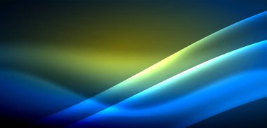 Neon ışıklarının ruhani parıltısında dinamik dalgalar. Hareket akışkanlığı ile neonun ışıl ışıl cazibesini birleştiren kavram, hem canlılığı hem de gelecekteki karmaşıklığı somutlaştıran büyüleyici arka plan.