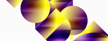 Minimalizm, gradyan cazibesiyle buluşur. Geometrik şekiller sakin bir arka planda birbirine dolanır. İnce renkler birleşir, dinamik bir tuval oluşturur, modern estetiğin kanıtıdır.