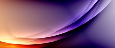 Değişken renk arkaplanındaki dinamik dalgalar. Duvar kağıdı, bayrak, arkaplan, kart, kitap illüstrasyonu için vektör illüstrasyonu, iniş sayfası