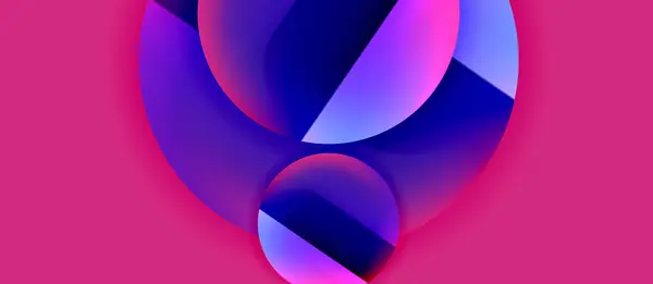 Glanzend Metaal Gloeiende Cirkels Geometrische Achtergrond Minimale Abstracte Compositie Vector — Stockvector