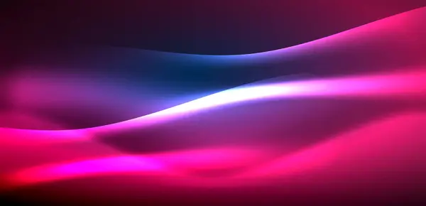 Dynamiska Vågor Eterisk Glöd Neonljus Begreppet Förenar Rörelsens Flyt Med — Stock vektor