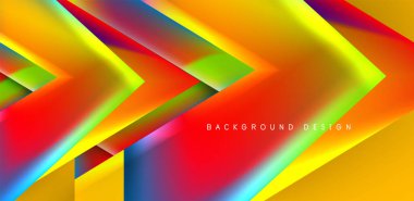 Örtüler, şablonlar, el ilanları, broşürler, afişler için üstüste binen üçgenler ve sıvı gradyanlarla soyut fırın