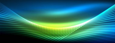 Neon ışıklı çizgi vektörleri: canlı renkler, parlak çizgiler. Neon tabelalardan esinlenerek büyüleyici bir tasarım. Web siteleri, reklamlar ve daha fazlası için elektrik enerjisi