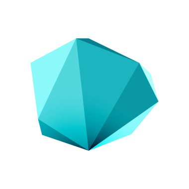 Soyut düşük polyester taş tasarımı. Geometrik 3d vektör tasarım ögesi