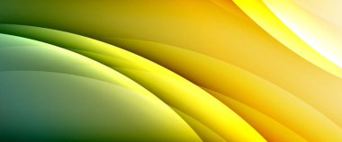 Değişken renk arkaplanındaki dinamik dalgalar. Duvar kağıdı, bayrak, arkaplan, kart, kitap illüstrasyonu için vektör illüstrasyonu, iniş sayfası