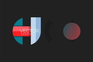 Soyut arkaplan, geometrik asgari yuvarlak şekiller ve dairelerin bileşimi
