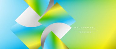 Posterler, kapaklar, afişler, broşürler, web siteleri için parlak renk çemberi ve yuvarlak element minimal geometrik soyut arkaplan