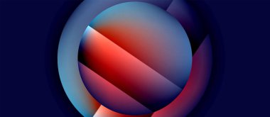 Parlak metal parlayan daireler geometrik arka plan. Asgari soyut kompozisyon. Duvar kağıdı, bayrak, arkaplan, kart, kitap illüstrasyonu için vektör illüstrasyonu, iniş sayfası